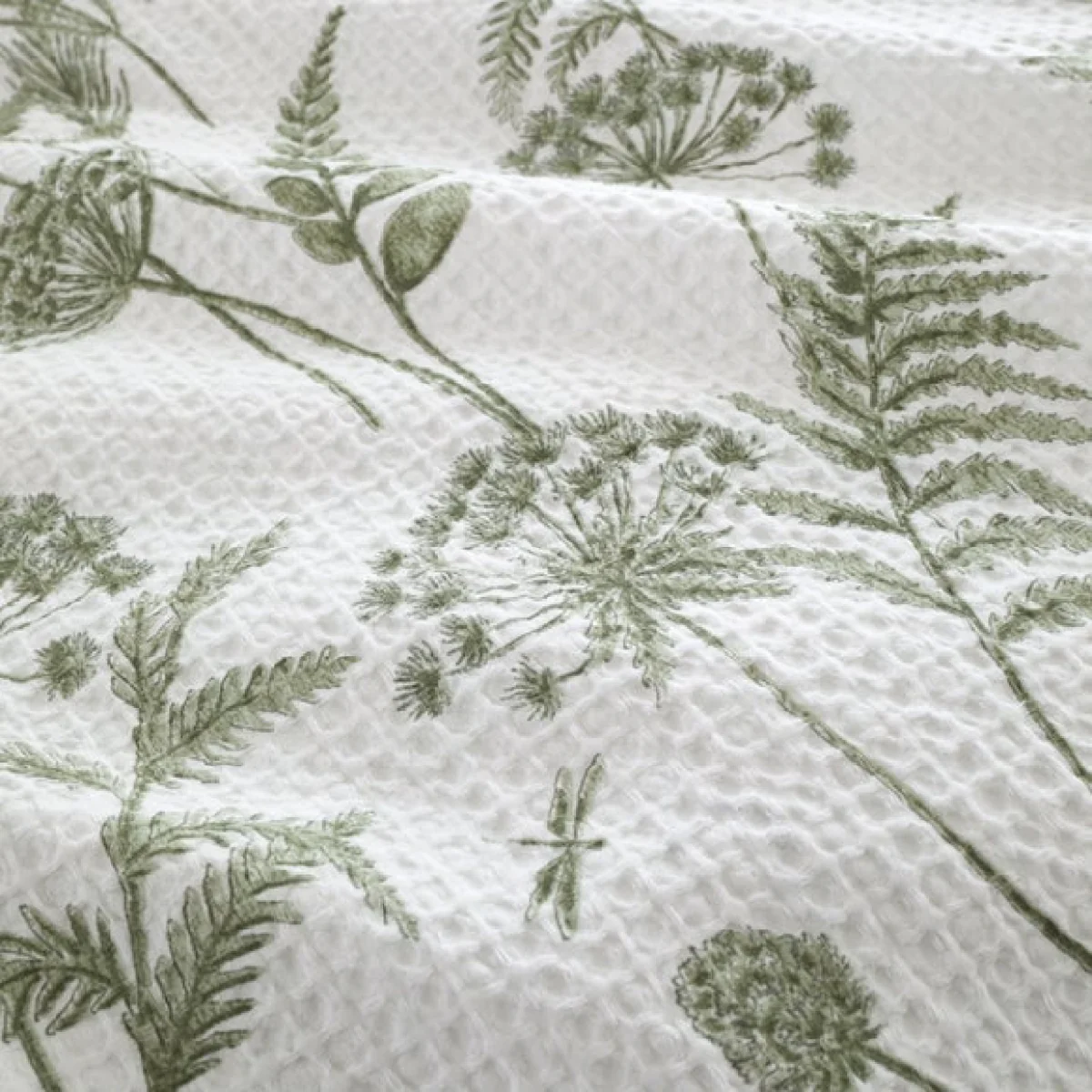 Garden Sprigs Waffle 100% Cotton Duvet Cover & Pillowcase Set – image 2