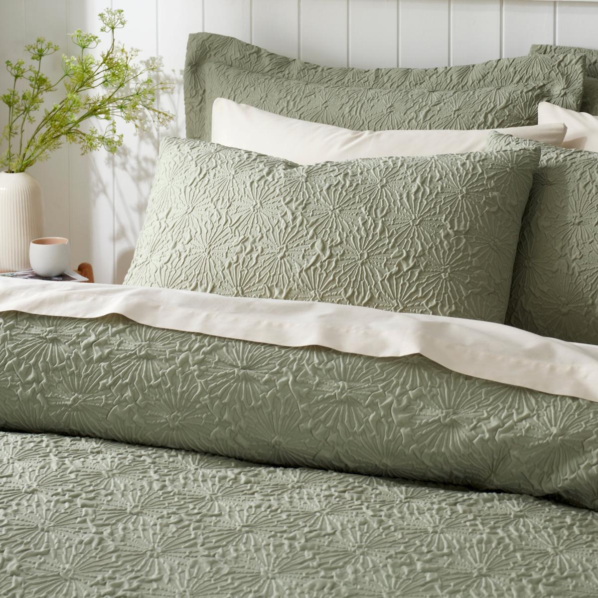 Astra Textured Sage Duvet Cover and Pillowcase Set Sage (Green) – image 2