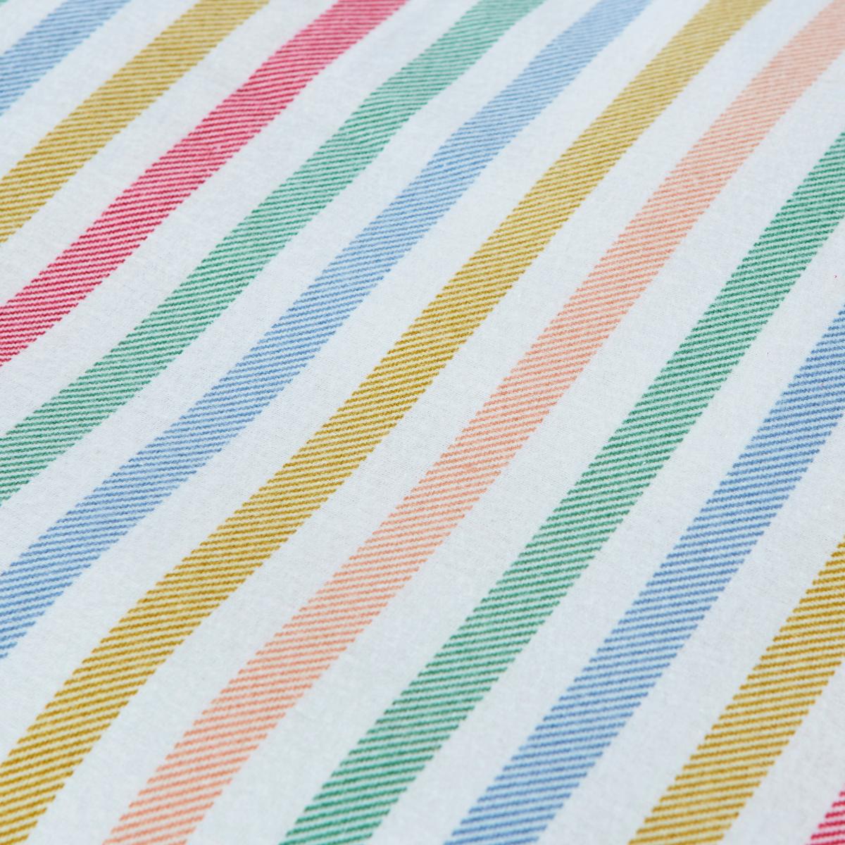 Rainbow Stripe Brushed Cotton Duvet Cover and Pillowcase Set MultiColoured – image 5