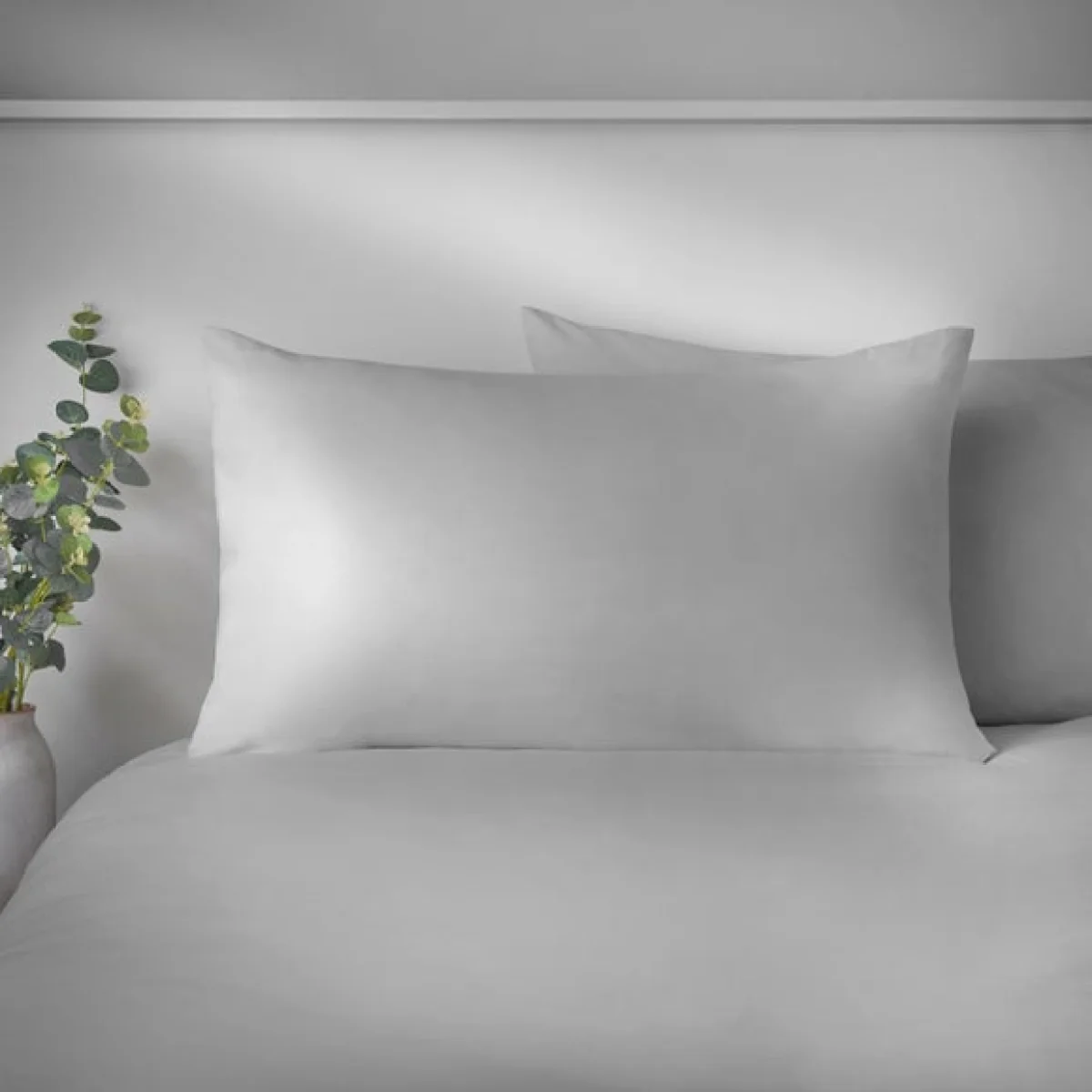 Super Soft Plain Silver Duvet Cover and Pillowcase Set Silver – image 3