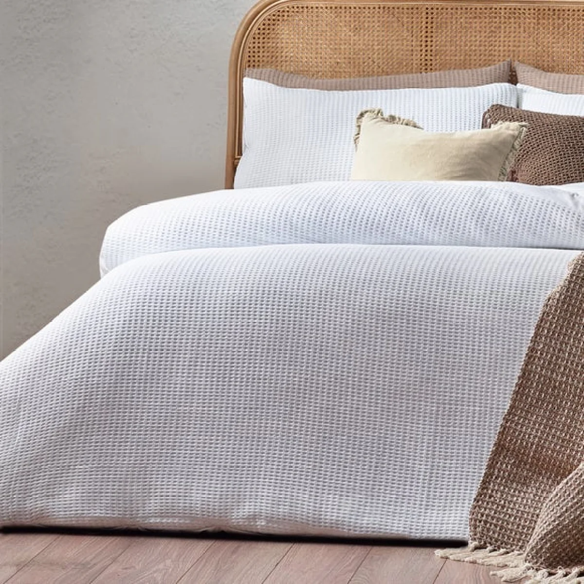 Yard Chunky Waffle Natural Duvet Cover and Pillowcase Set Linen – image 3
