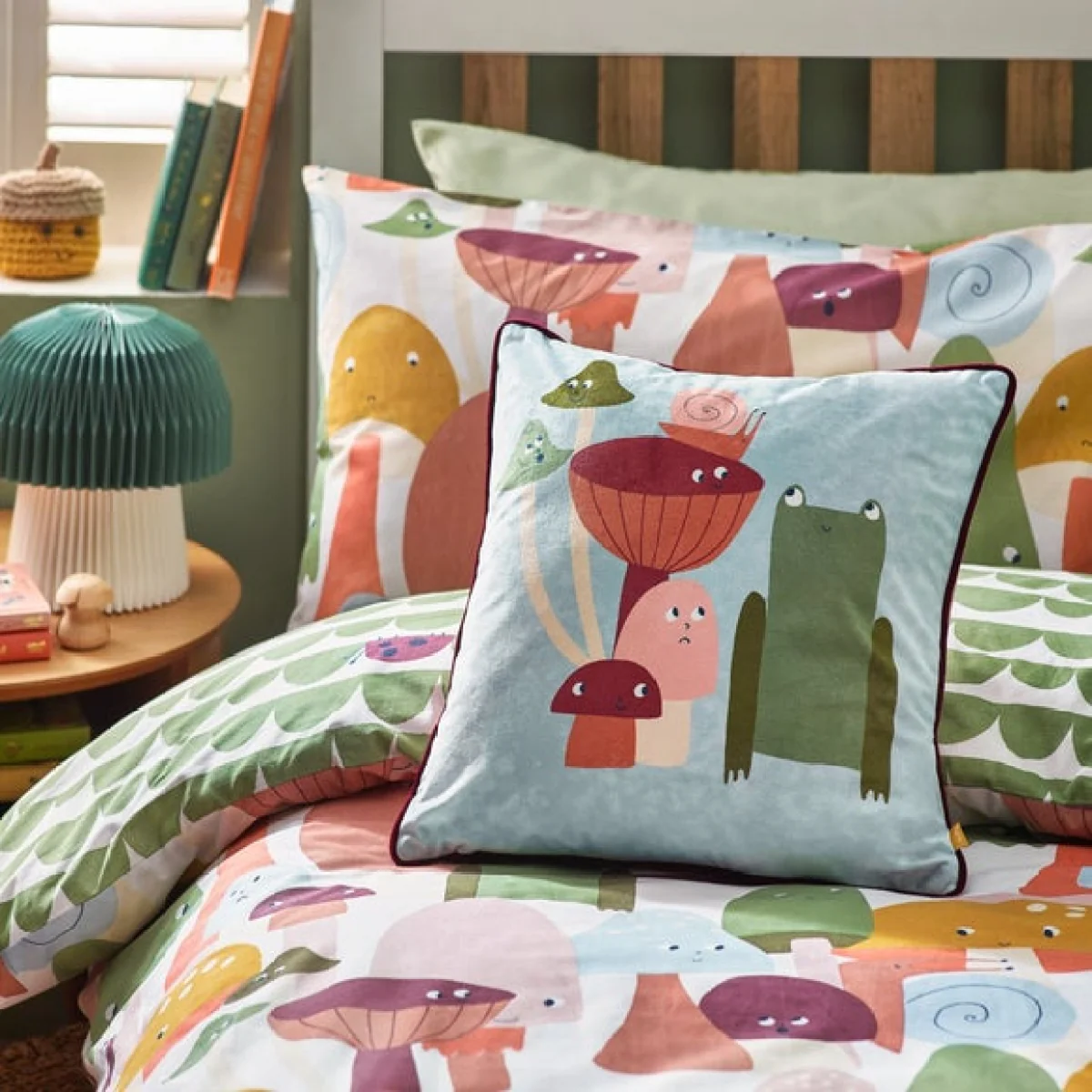 Funguys Duvet Cover & Pillowcase Set Green – image 3