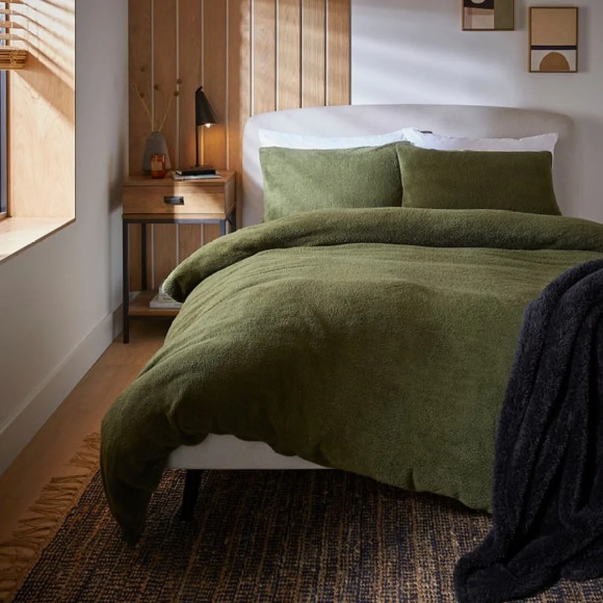 Teddy Duvet Cover and Pillowcase Set Olive (Green) – image 1