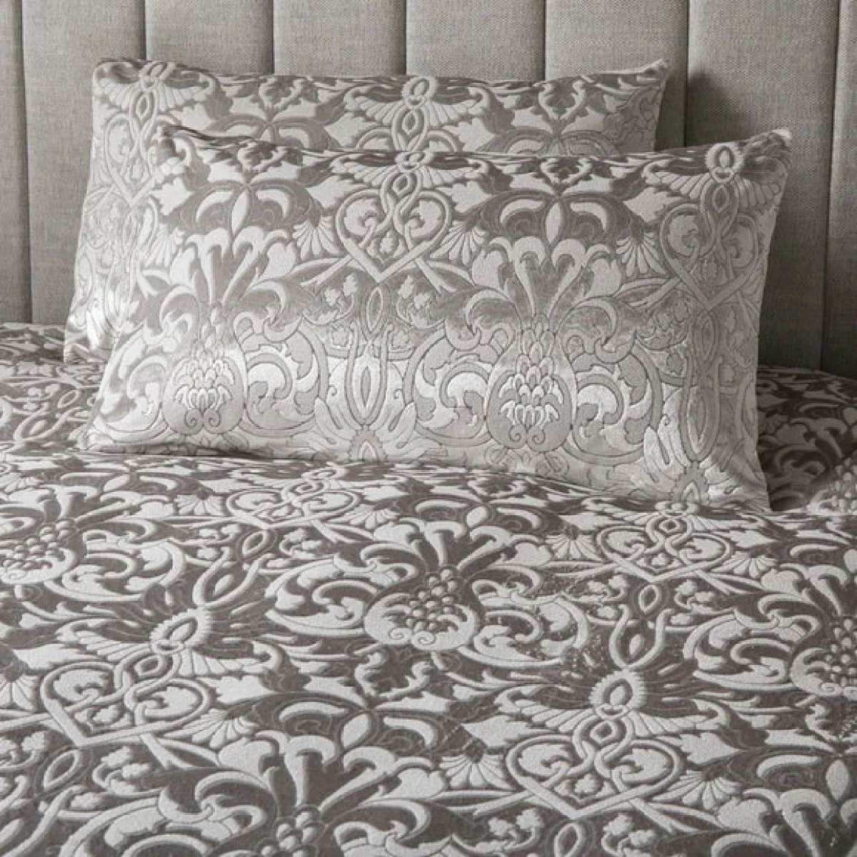 Firenza Duvet Cover and Pillowcase Set Silver Silver – image 3