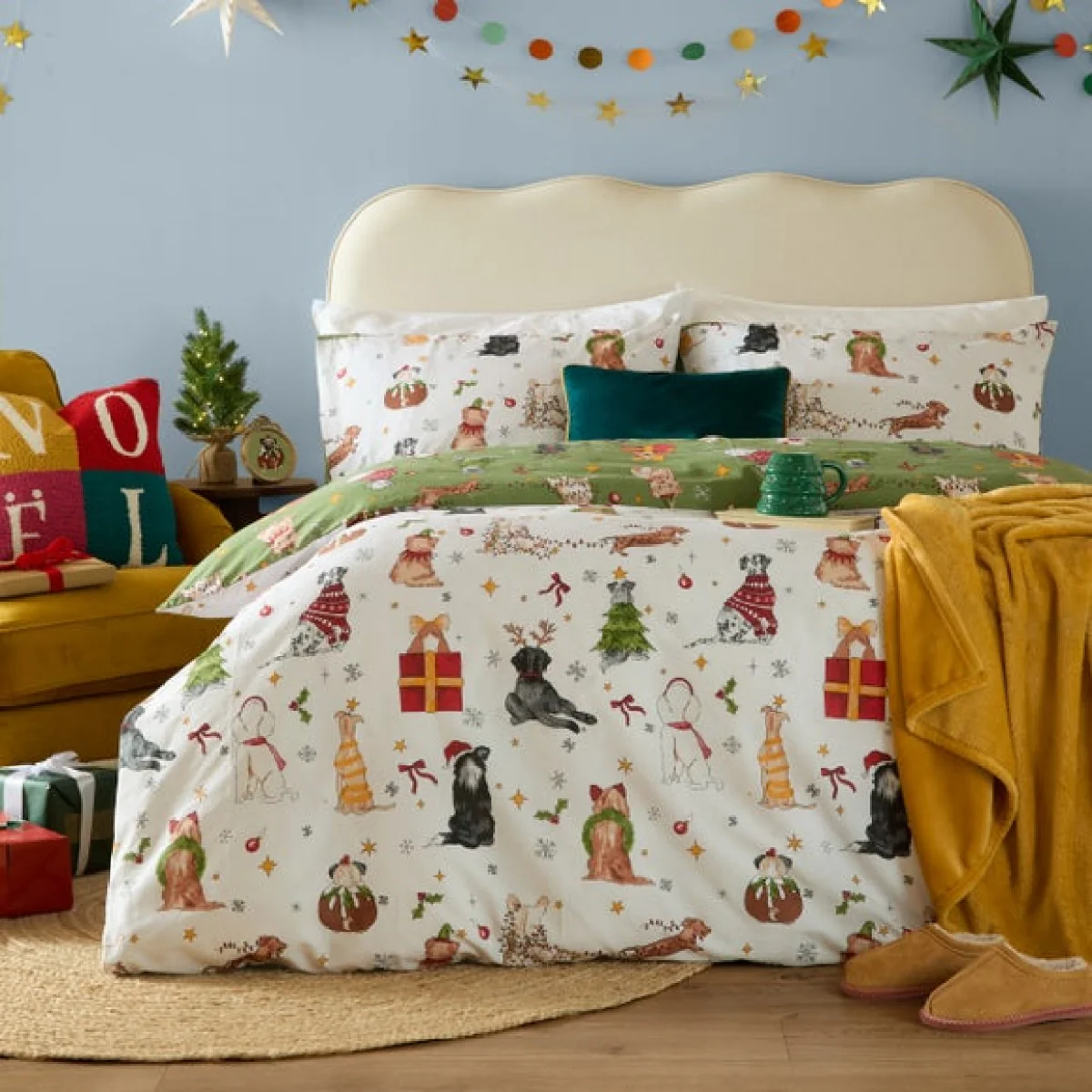 Furn. Christmas Pawty Brushed Polycotton Duvet Cover & Pillowcase Set – image 3