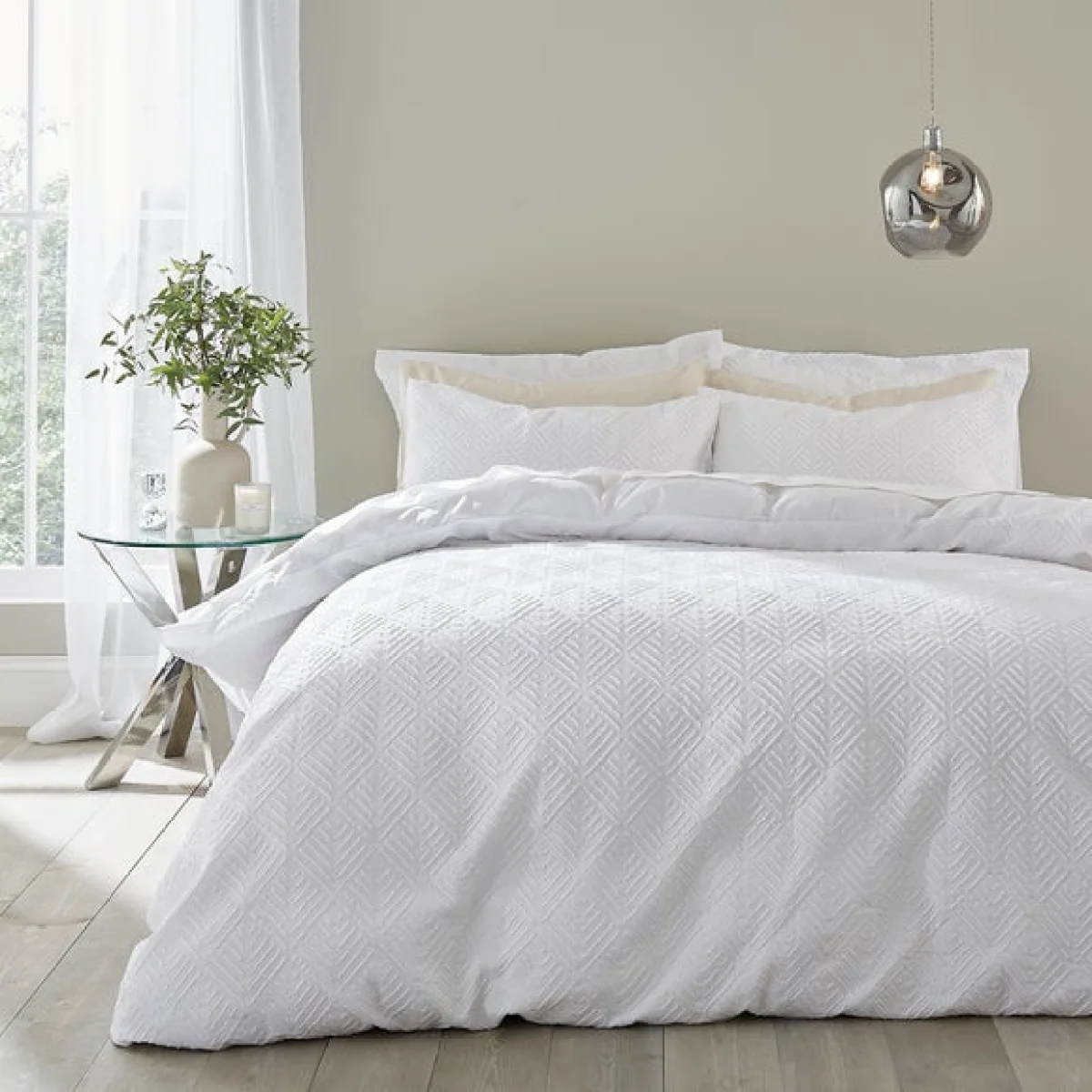 Parisa Duvet Cover & Pillowcase Set White – image 2
