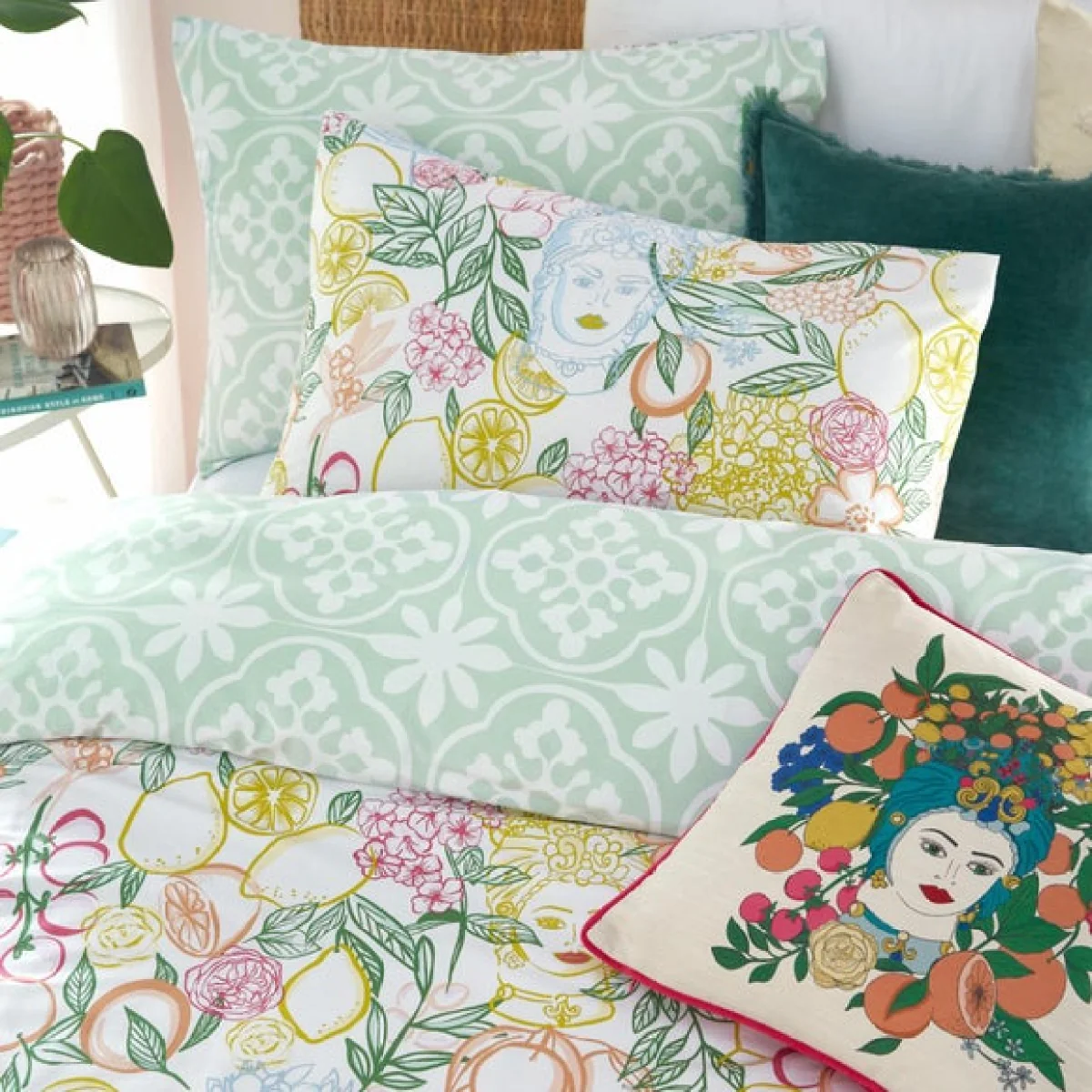 furn. Taormina Duvet Cover and Pillowcase Set MultiColoured – image 4