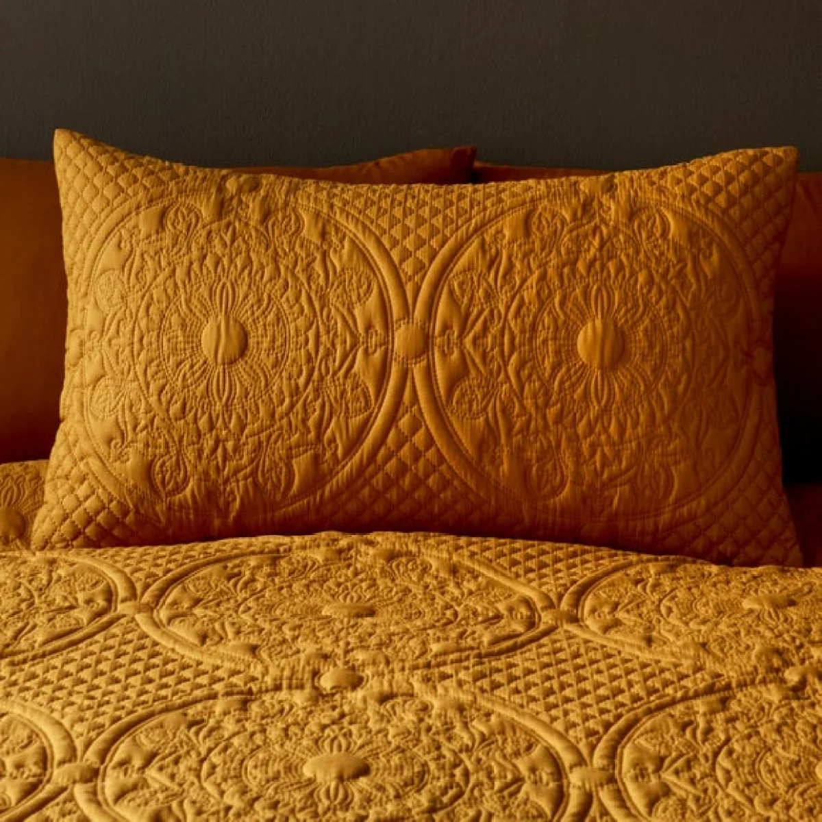 Mandalay Yellow Duvet Cover and Pillowcase set Yellow – image 2