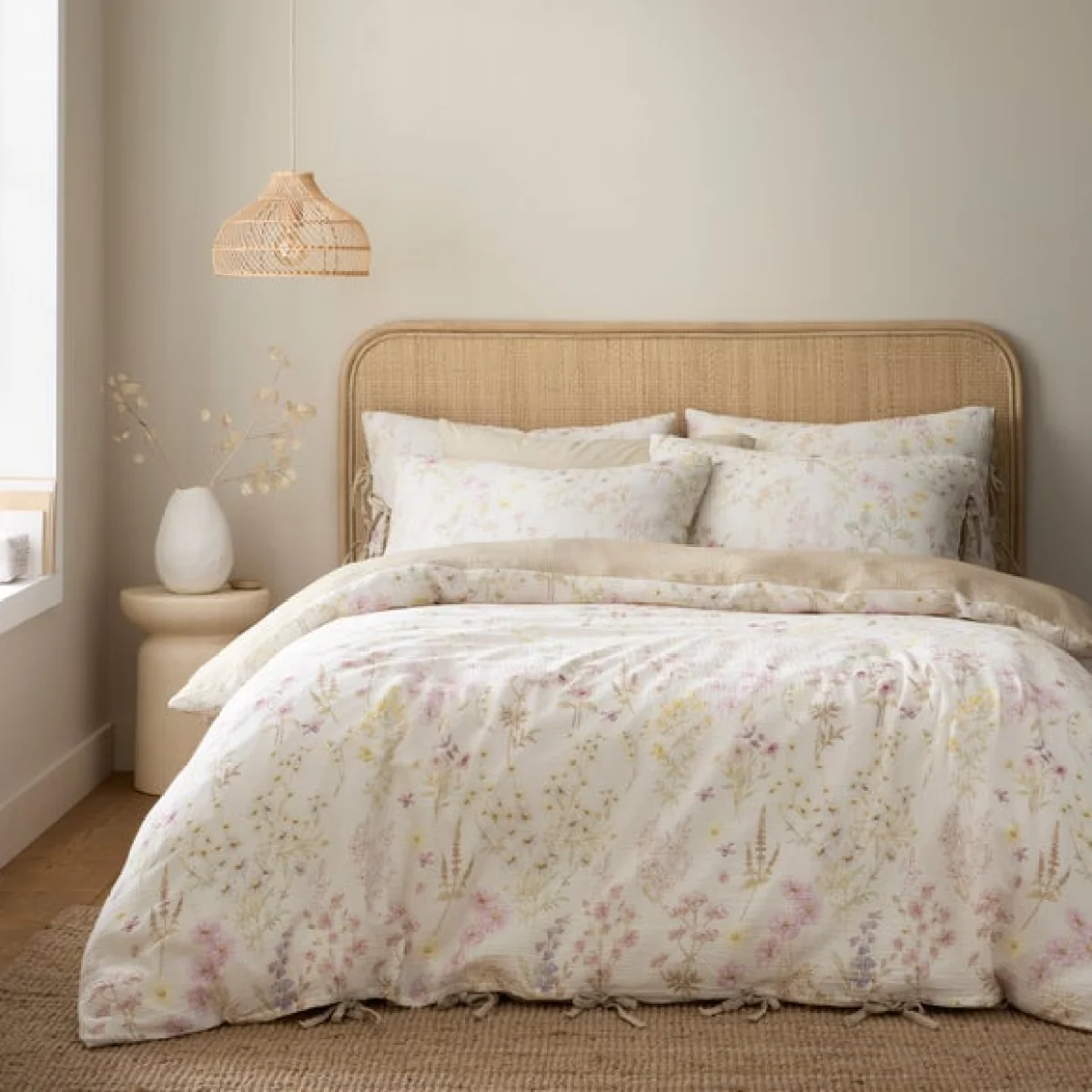 Lucia Floral Muslin 100% Cotton Duvet Cover & Pillowcase Set – image 1