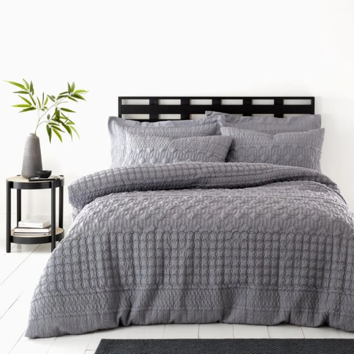 Billie Grey Duvet Cover and Pillowcase Set Grey