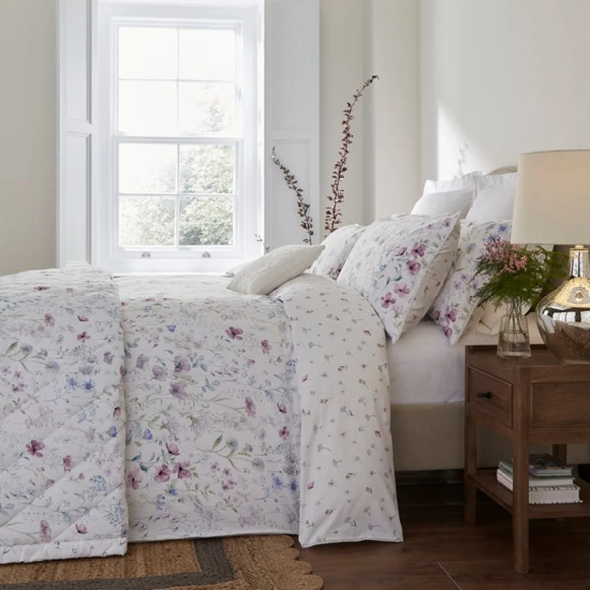 Dorma Wildflower Mauve Cotton Duvet Cover and Pillowcase Set Mauve – image 6