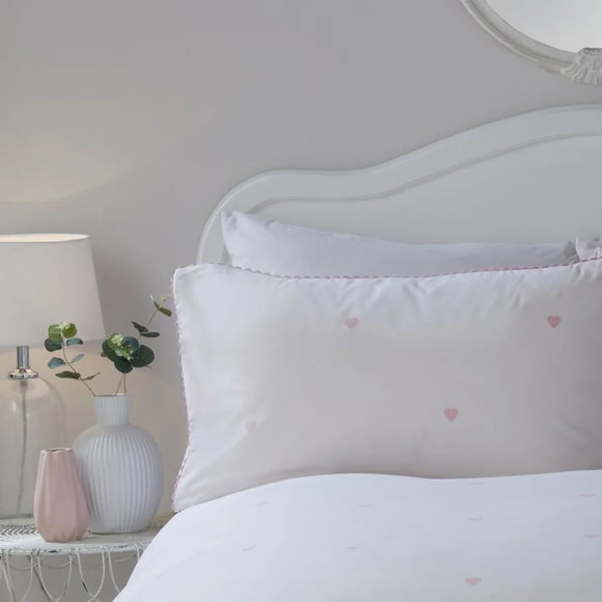 Serene Decoartive Heart Duvet Cover and Pillowcase Set Blush – image 2