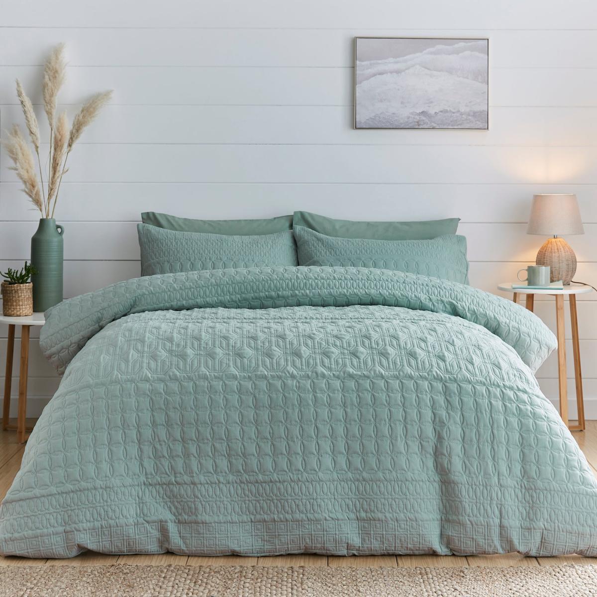 Billie Duvet Cover and Pillowcase Set Sage (Green) – image 1