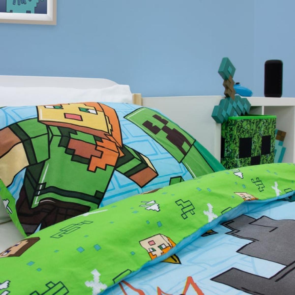 Minecraft Levels Polycotton Duvet Cover & Pillowcase Set – image 2