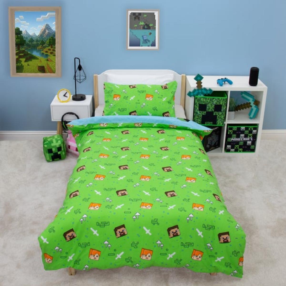 Minecraft Levels Polycotton Duvet Cover & Pillowcase Set – image 3