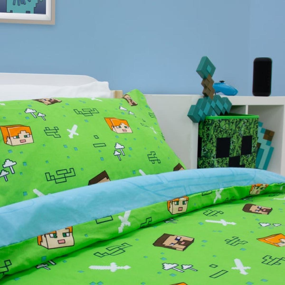 Minecraft Levels Polycotton Duvet Cover & Pillowcase Set – image 4