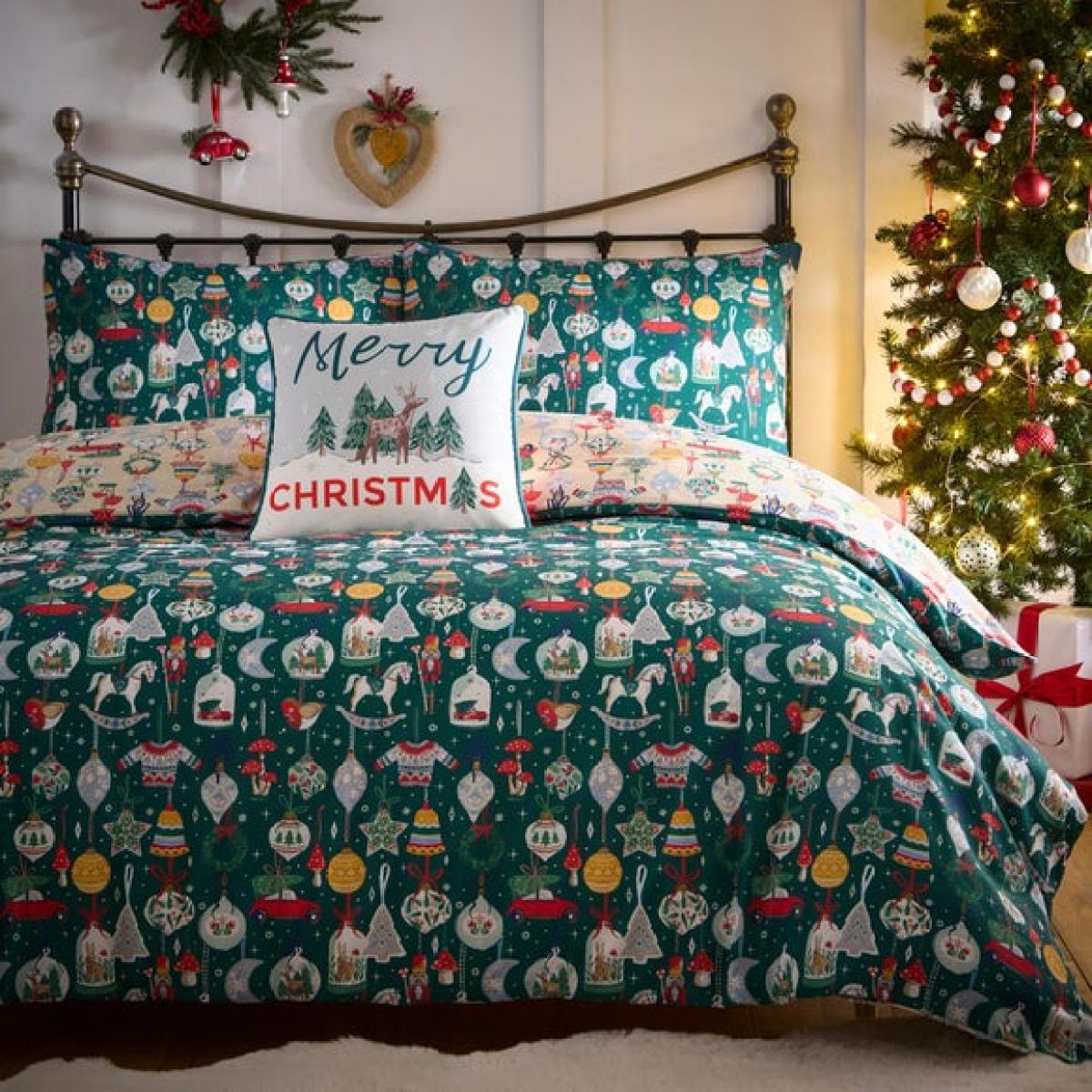 Fusion Christmas Ornaments Polycotton Duvet Cover & Pillowcase Set – image 6