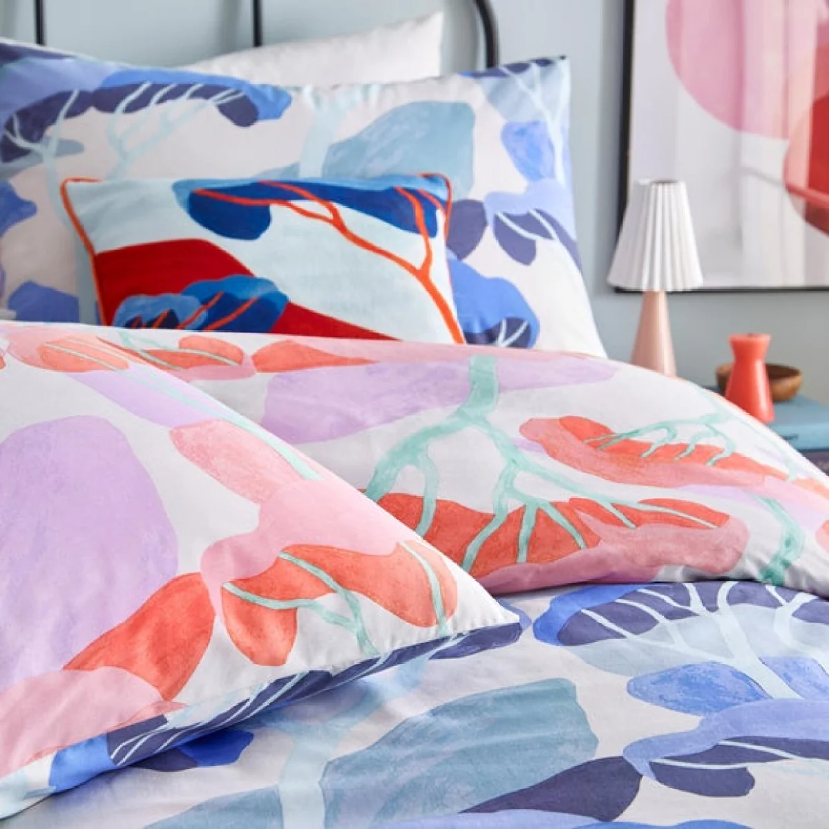 furn. D'Azure Duvet Cover and Pillowcase Set MultiColoured – image 4