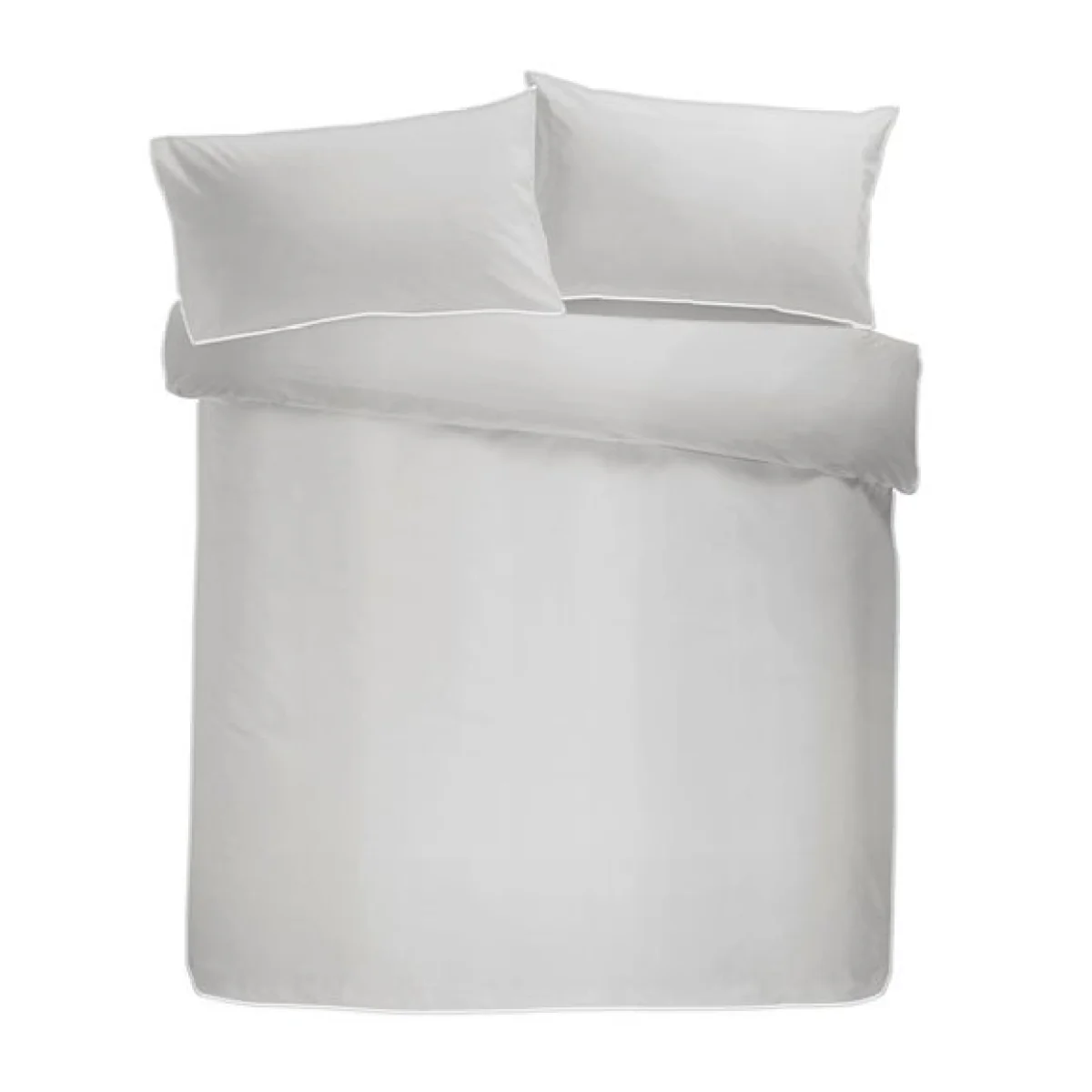 Appletree Piped Cotton Duvet Cover and Pillowcase Set White White – image 4