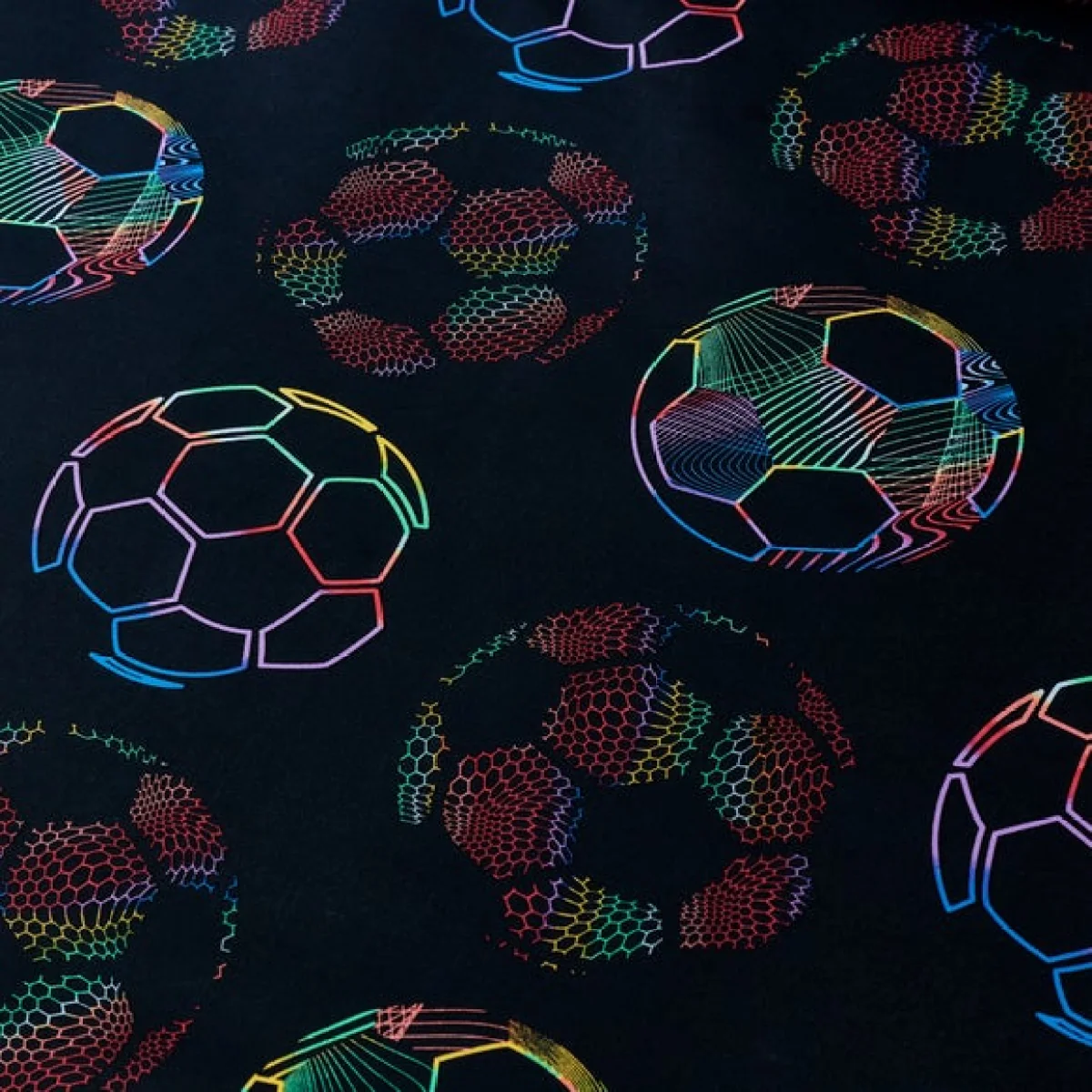 Bright Football Duvet Cover & Pillowcase Set Black – image 6