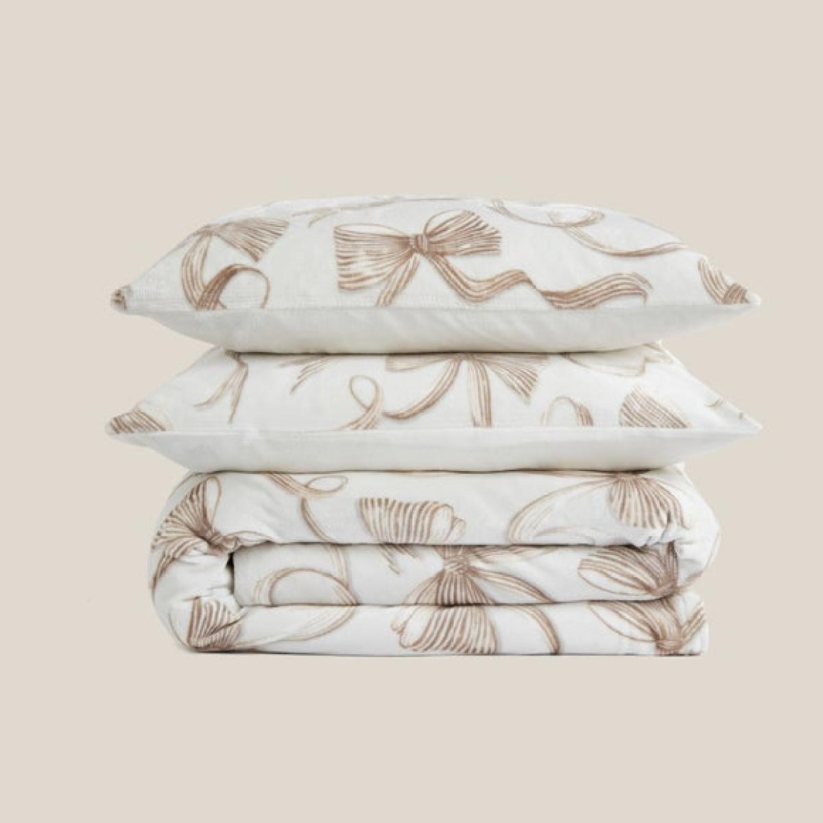 Bows Fleece Duvet Cover and Pillowcase Set – image 6