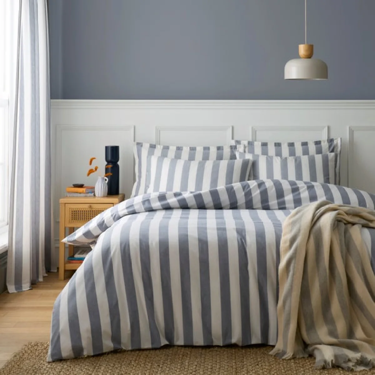 Beatrice Woven Stripe 100% Cotton Duvet Cover & Pillowcase Set – image 2