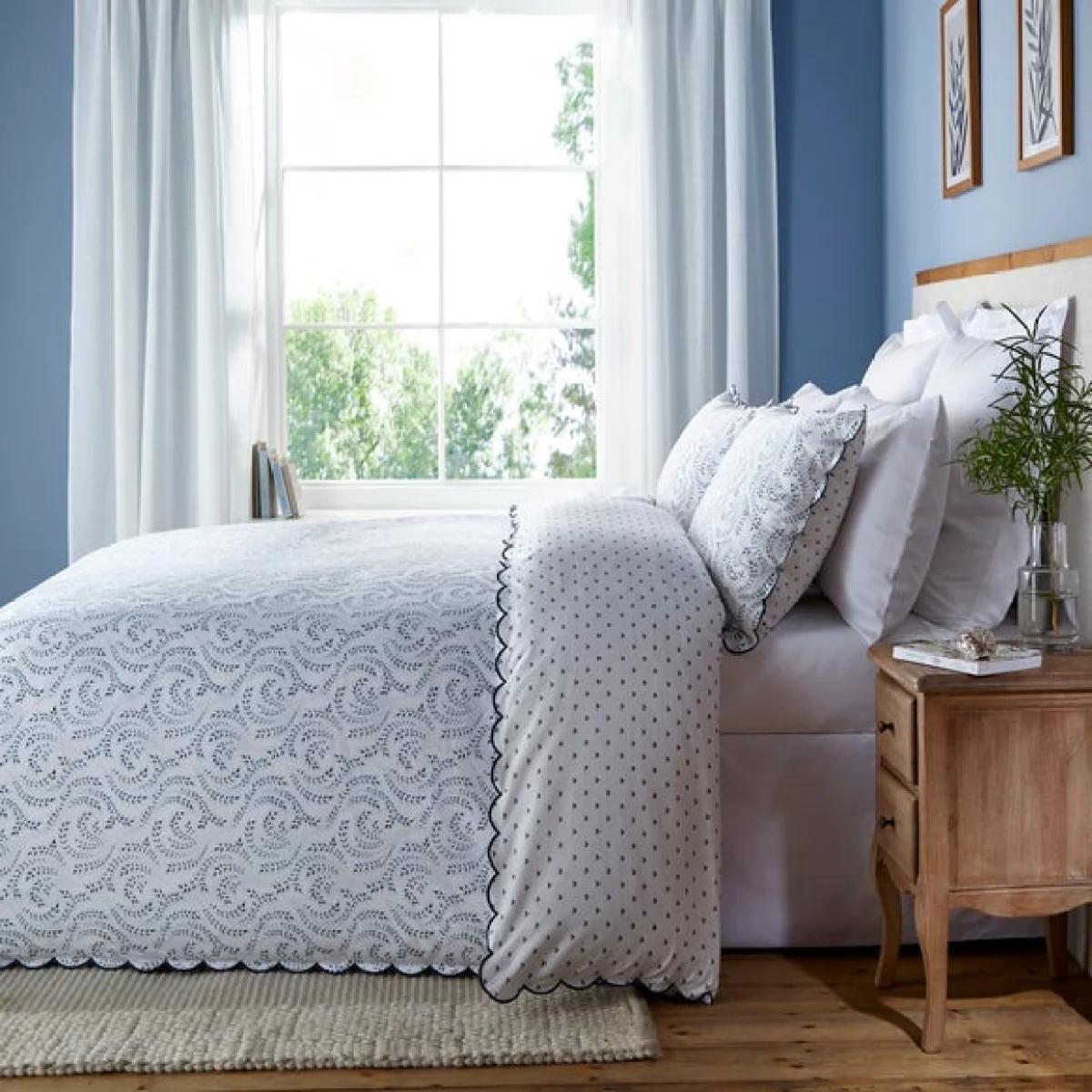 Dorma Eventide 100% Cotton Duvet Cover & Pillowcase Set Blue – image 3