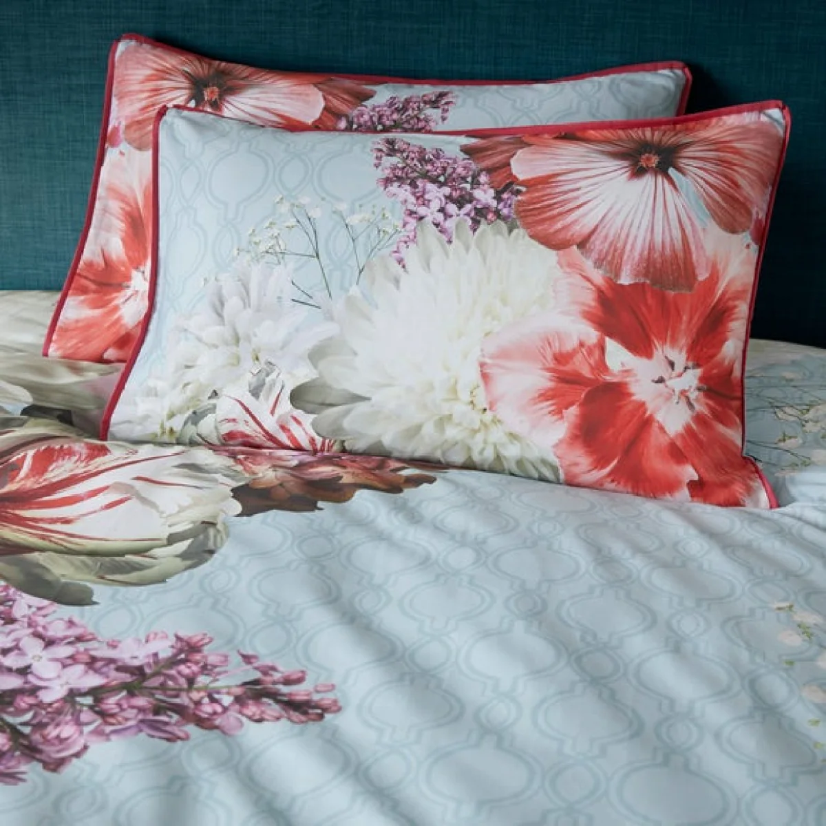 Mayfair Lady Cotton Duvet Cover and Pillowcase Set Blue – image 2
