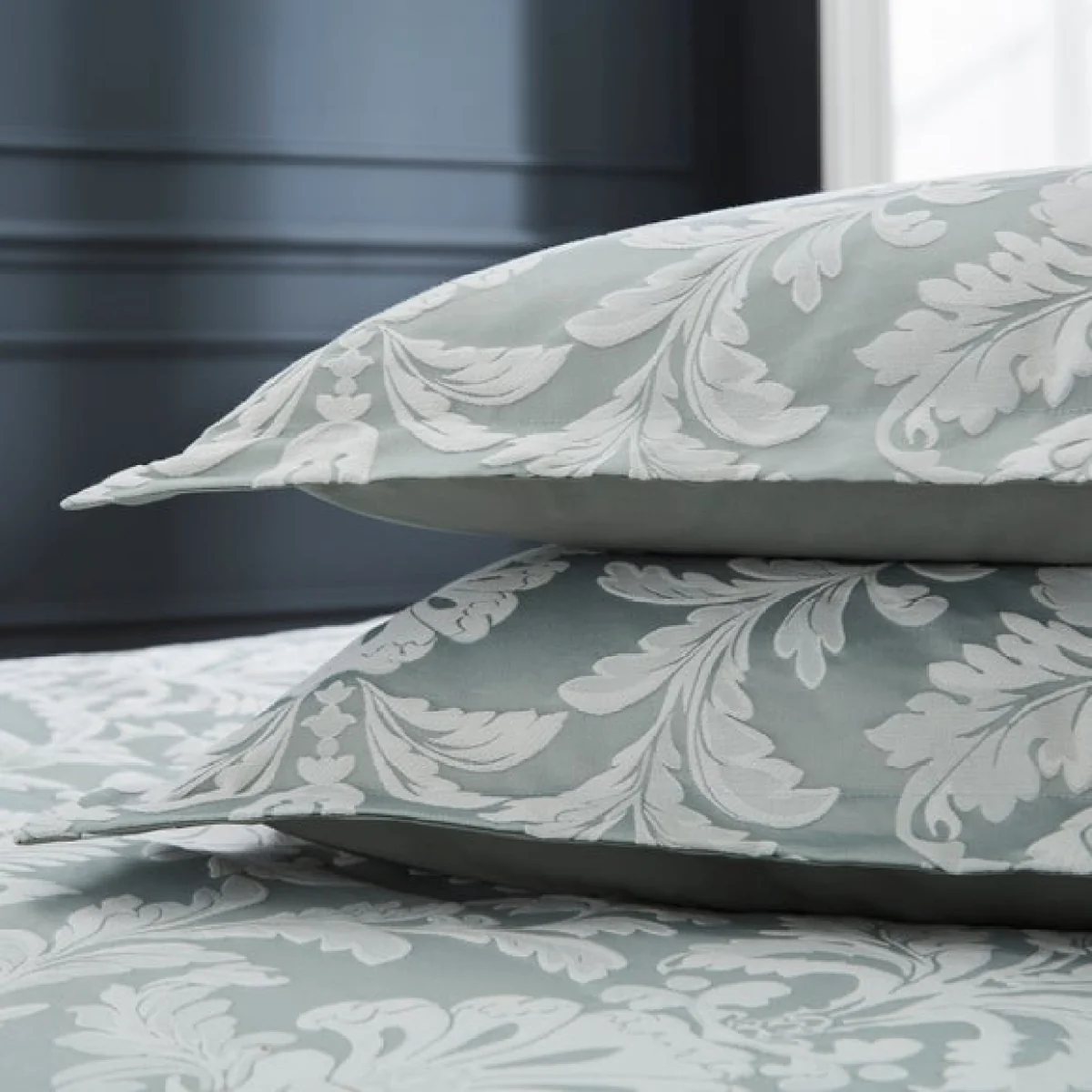 Dorma Florence Duvet Cover and Pillowcase Set Green/White – image 4