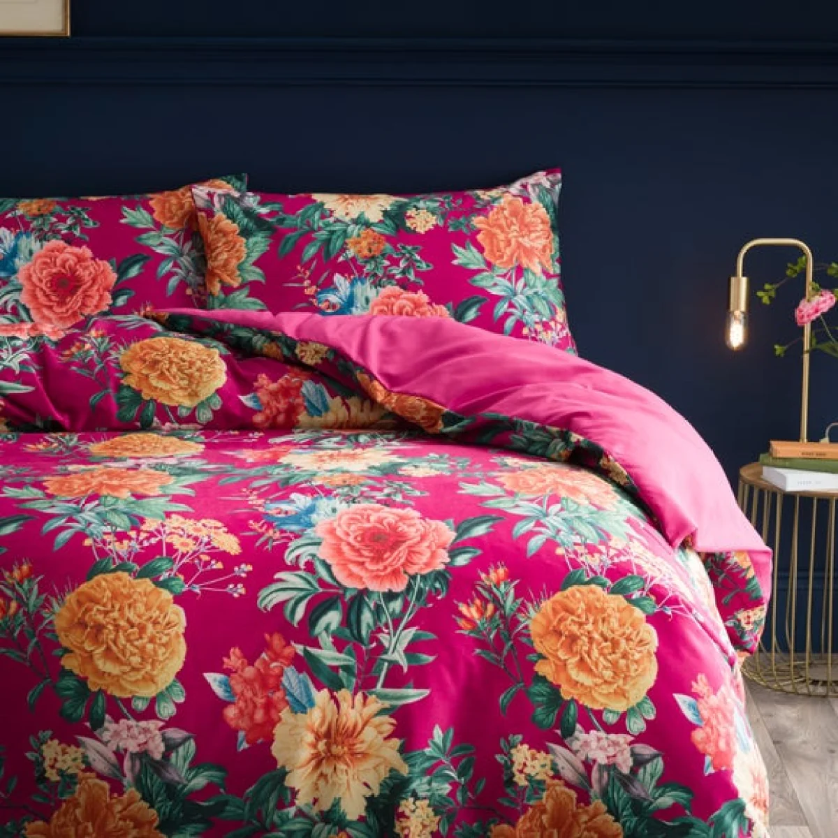 Peony Floral Duvet Cover & Pillowcase Set Pink – image 3