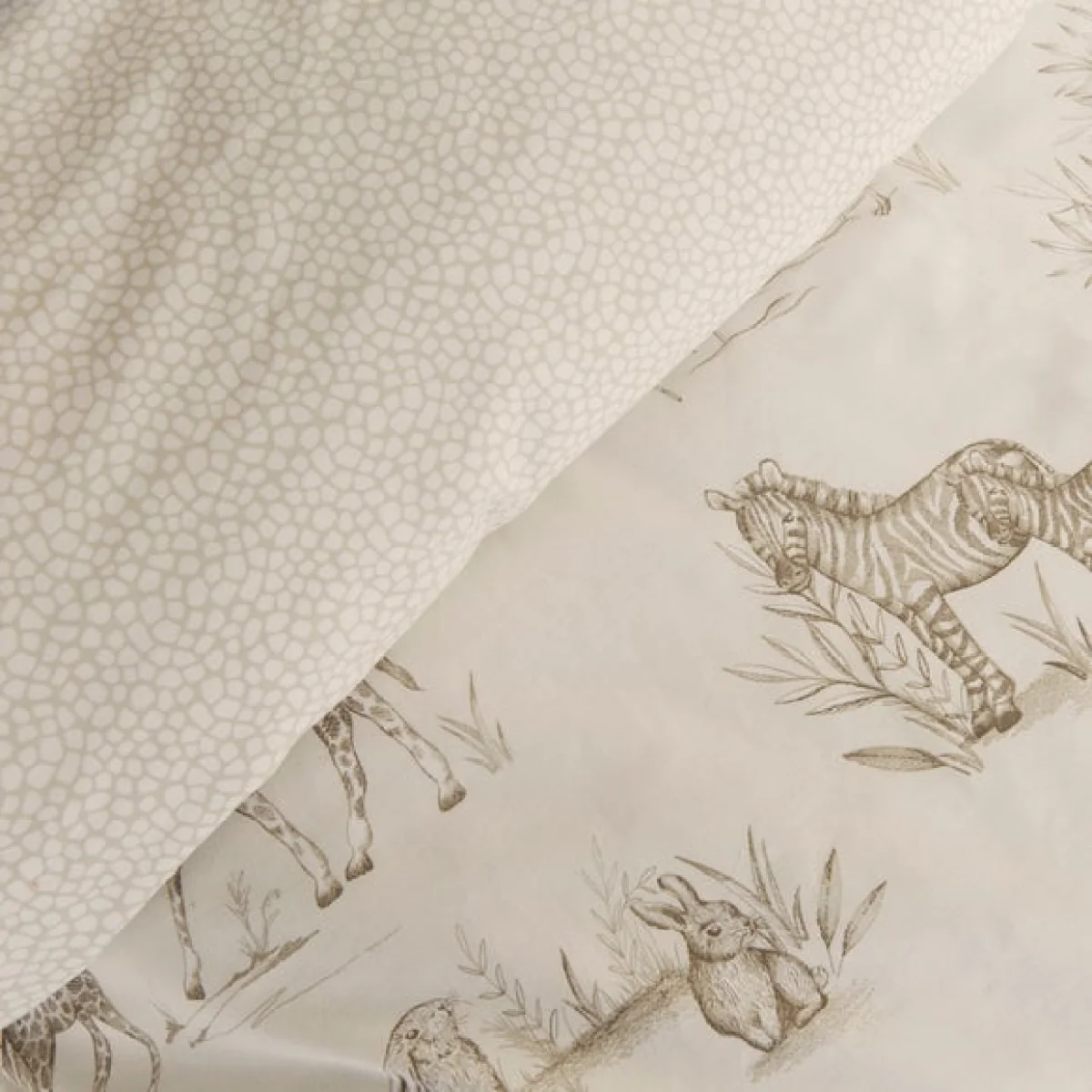 Sketched Animal Duvet Cover and Pillowcase Set Natural – image 5