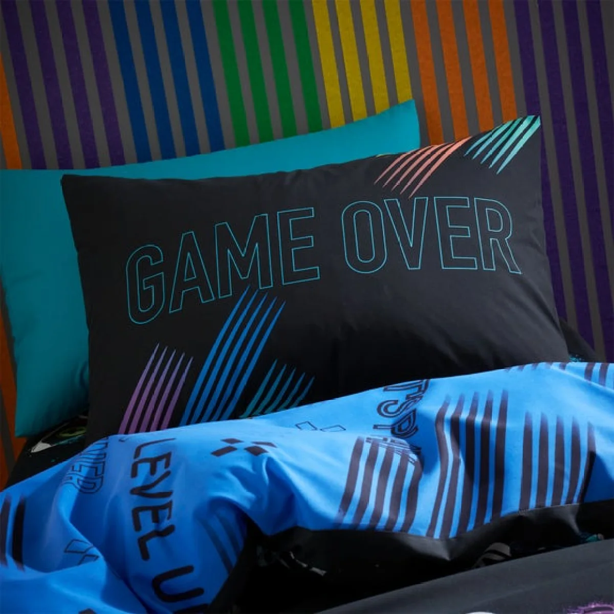 Catherine Lansfield Game Over Duvet Cover and Pillowcase Set Black – image 3