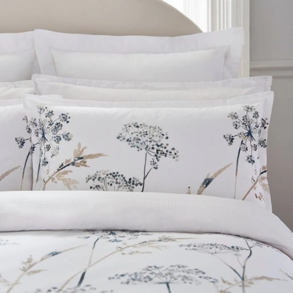 Dorma Purity Meadow 100% Cotton Duvet Cover and Pillowcase Set Brown/White/Black – image 2