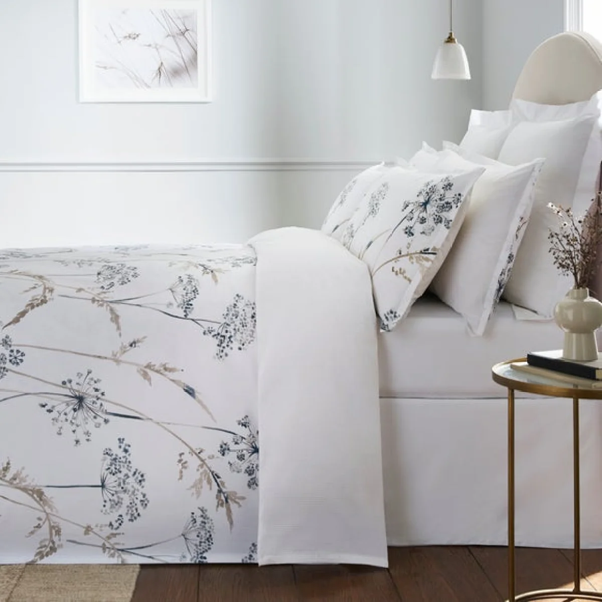 Dorma Purity Meadow 100% Cotton Duvet Cover and Pillowcase Set Brown/White/Black – image 5
