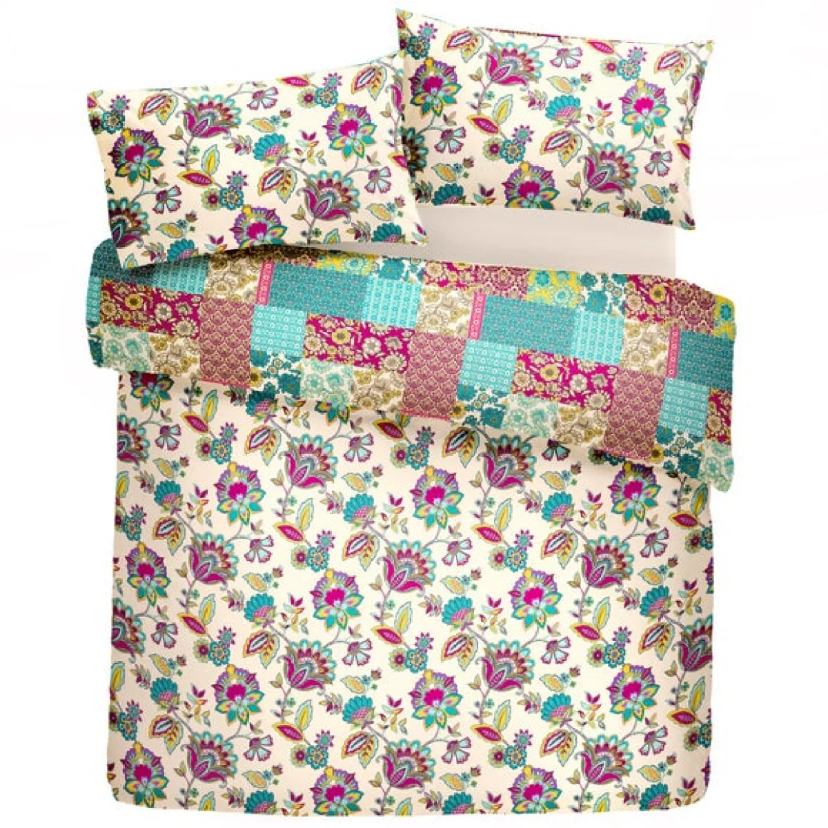 Dreams and Drapes Marinelli Reversible Duvet Cover and Pillowcase Set Green – image 2