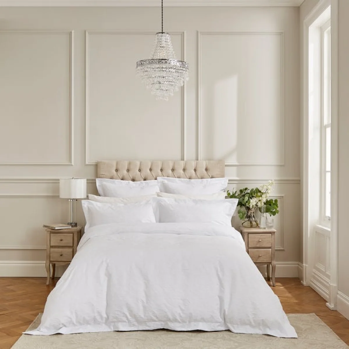 Dorma Winchester White Duvet Cover & Pillowcase Set White – image 1