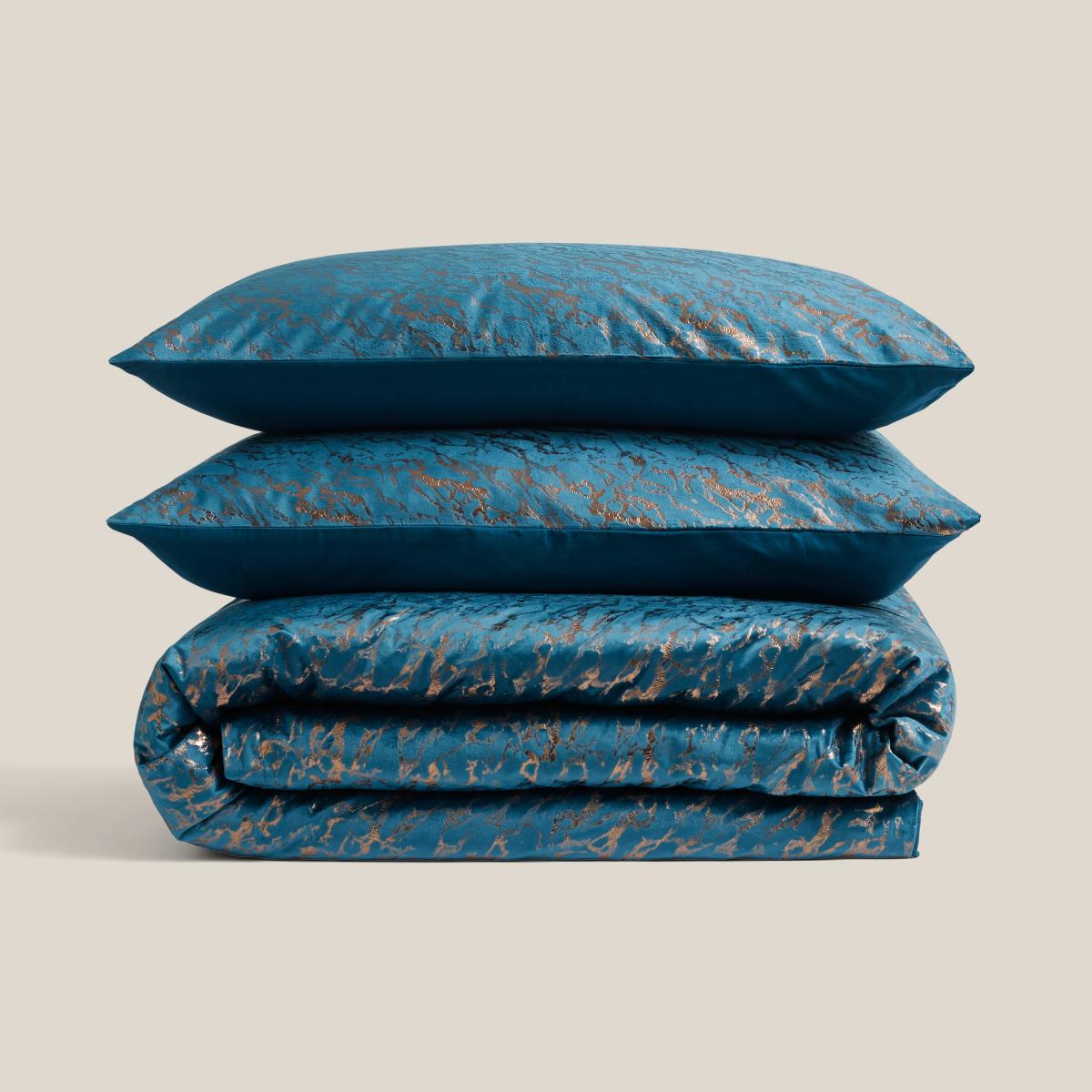 Barker Foil Duvet Cover and Pillowcase Set Teal (Blue) – image 3