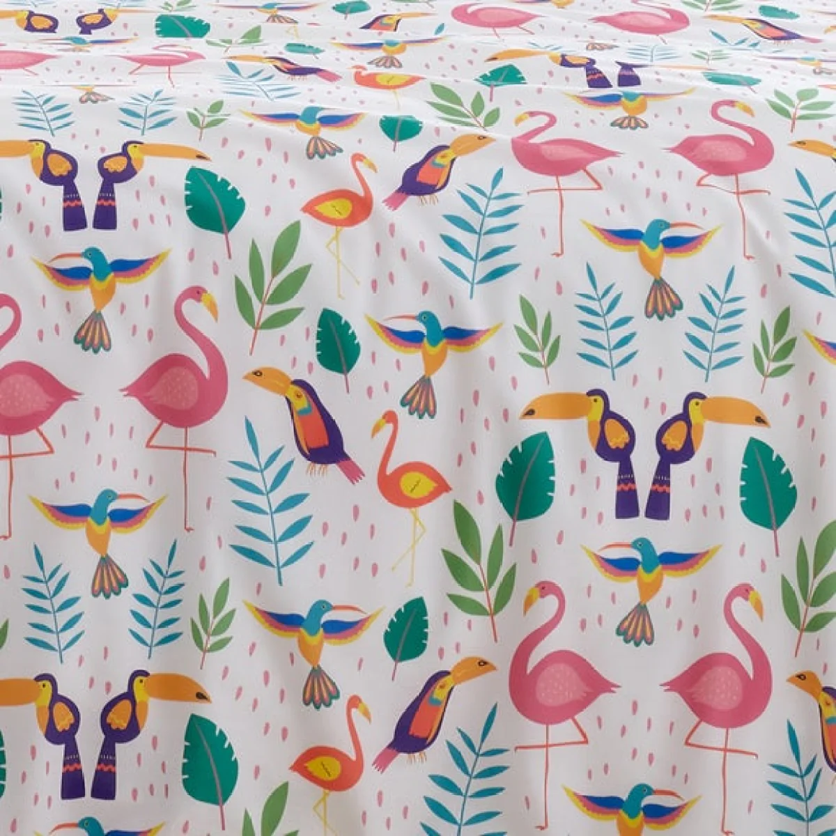 Fusion Tropical Flamingo Reversible Duvet Cover and Pillowcase Set Pink – image 3