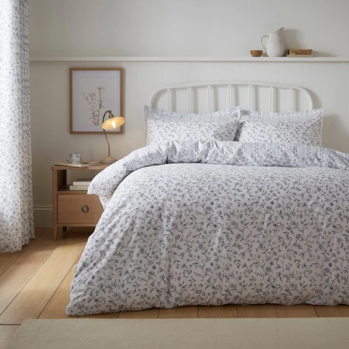 Floral Toile Polycotton Duvet Cover & Pillowcase Set – image 1