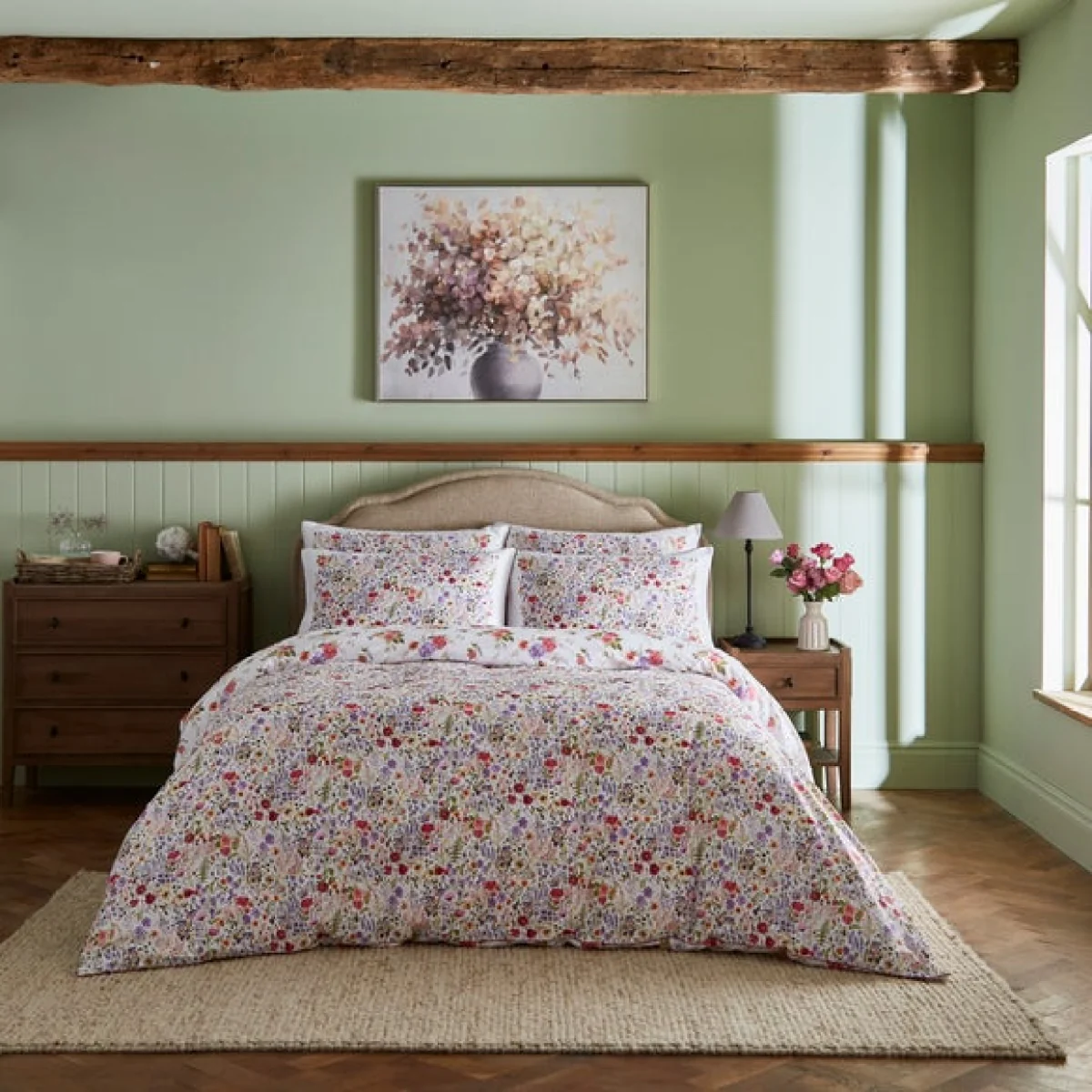 Dorma Modern Ditsy Duvet Cover and Pillowcase Set White – image 2
