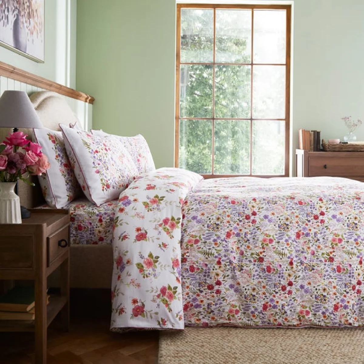 Dorma Modern Ditsy Duvet Cover and Pillowcase Set White – image 3