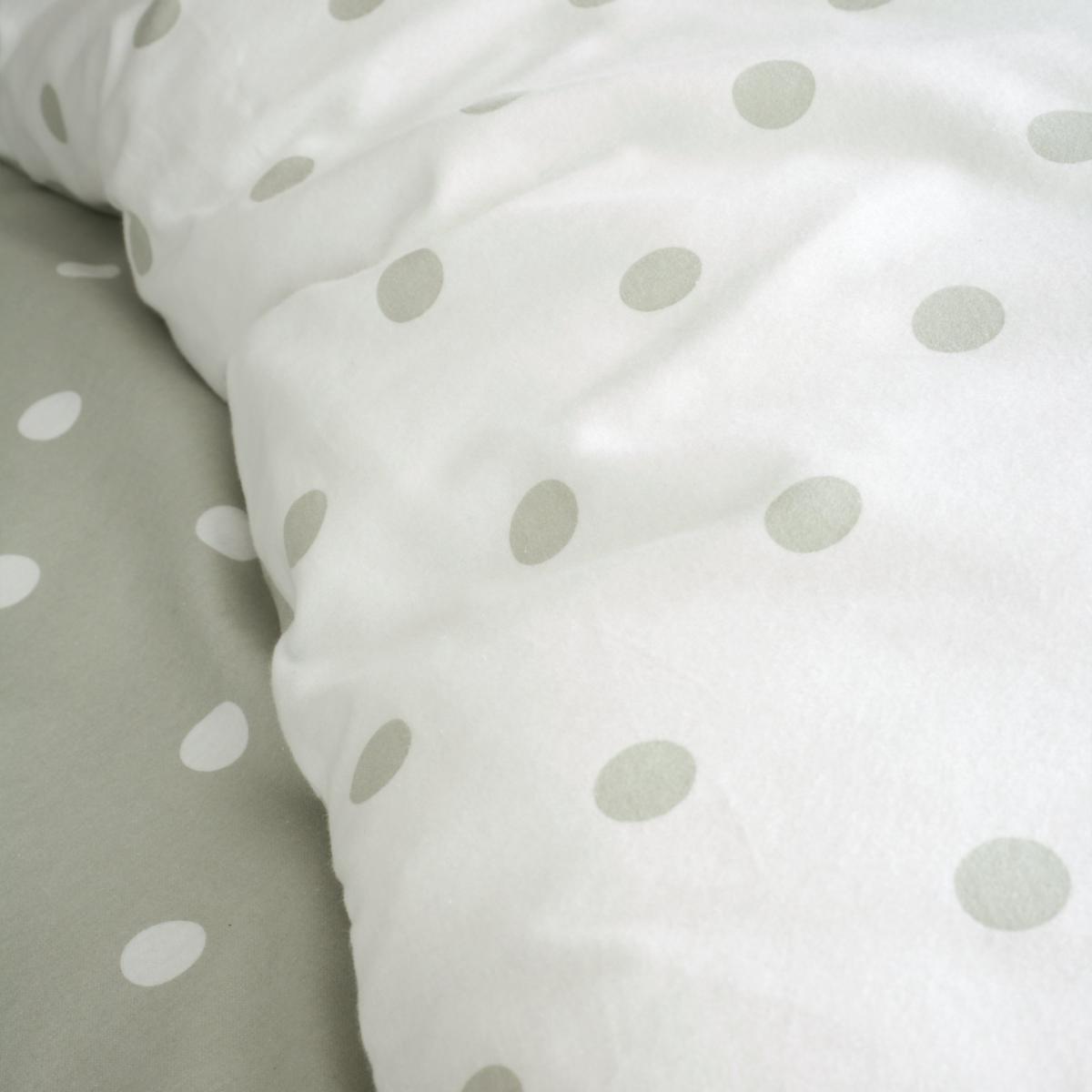 Catherine Lansfield Green Polka Dot 100% Brushed Cotton Duvet Cover and Pillowcase Set Green – image 4