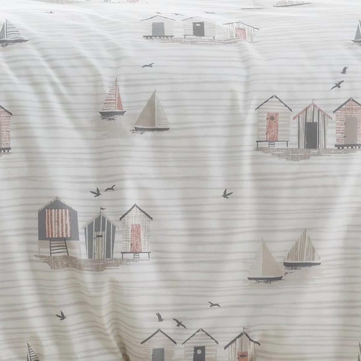 Fusion Beach Huts Duvet Cover and Pillowcase Set Natural – image 3