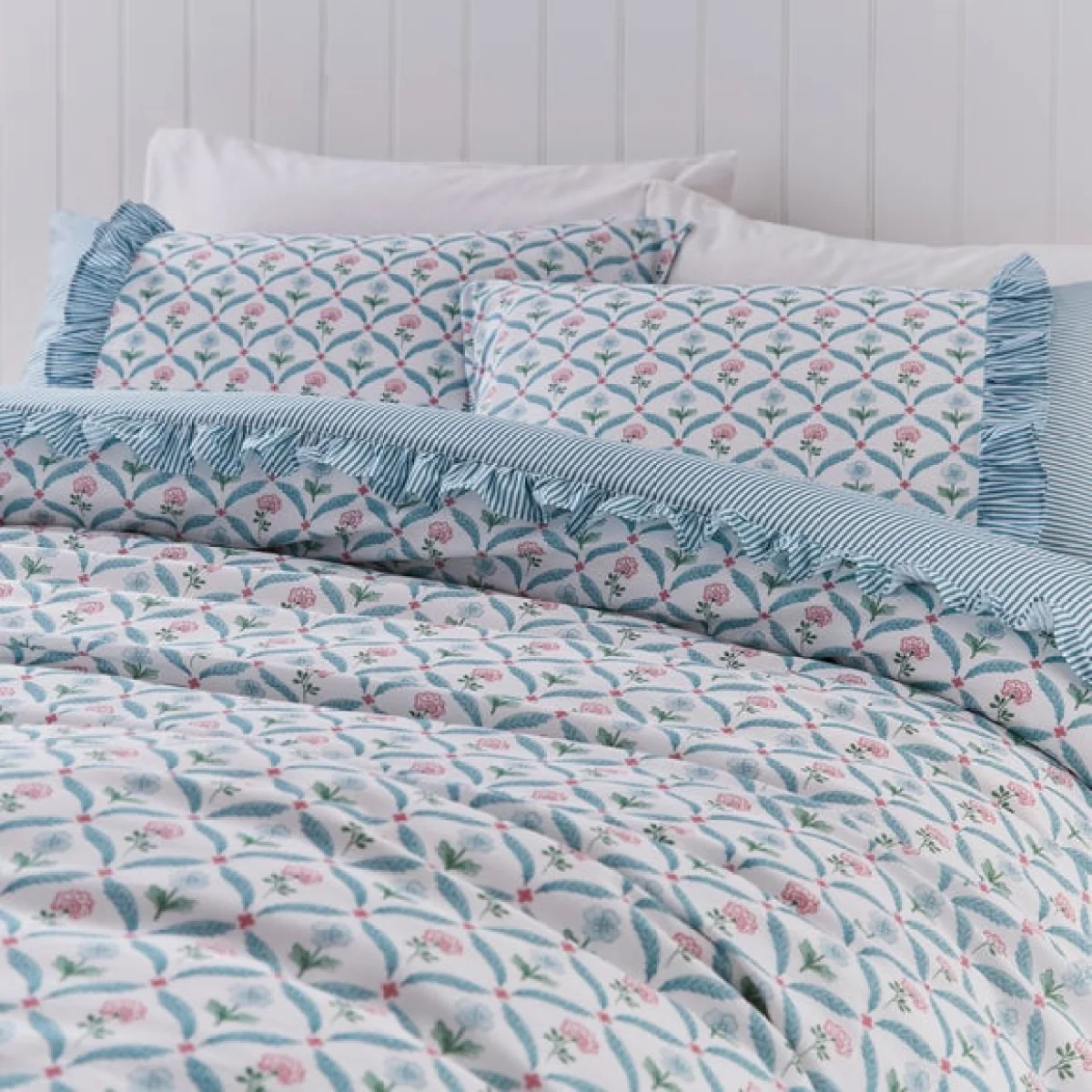 Bronwyn Frill Duvet Cover Set Blue – image 7