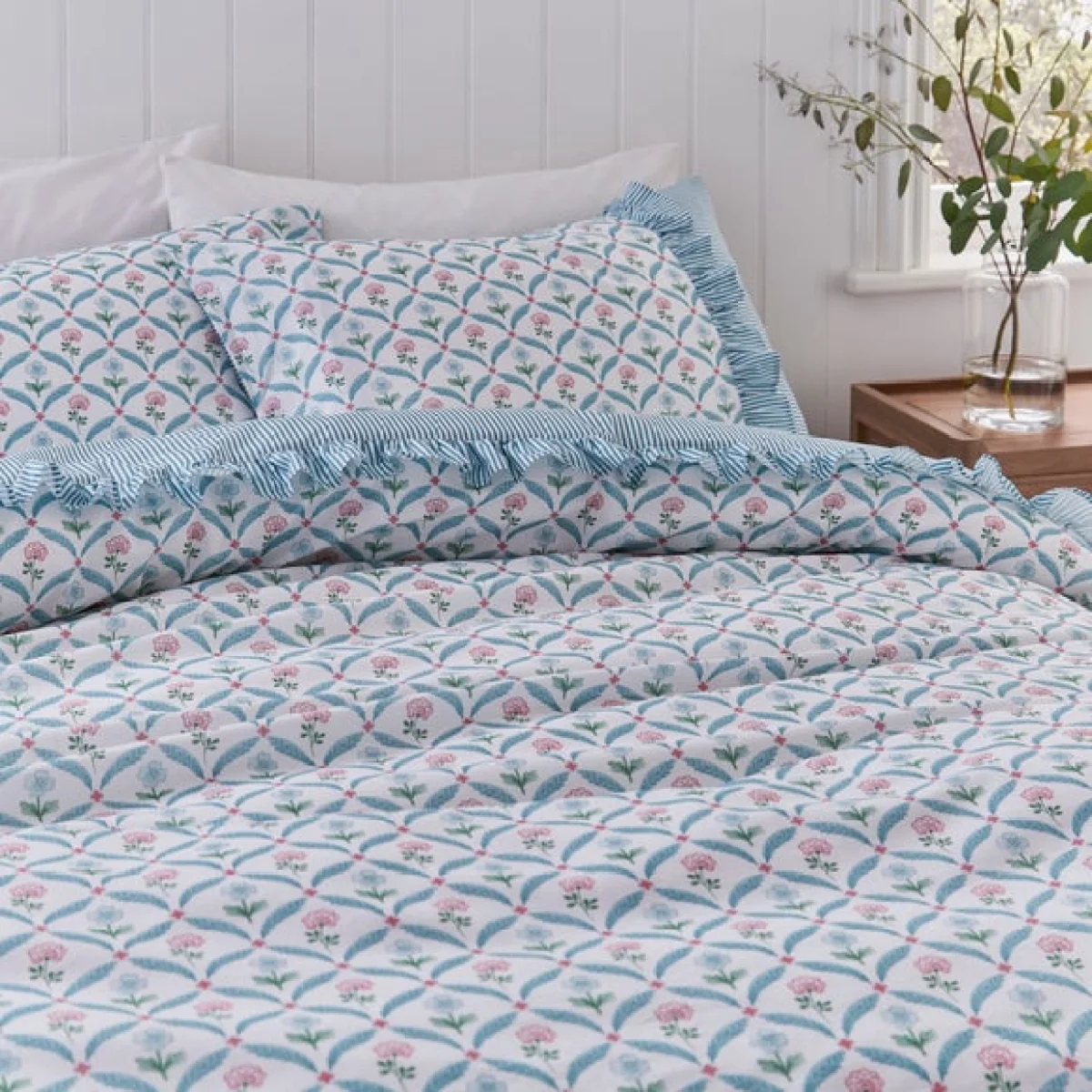 Bronwyn Frill Duvet Cover Set Blue – image 8