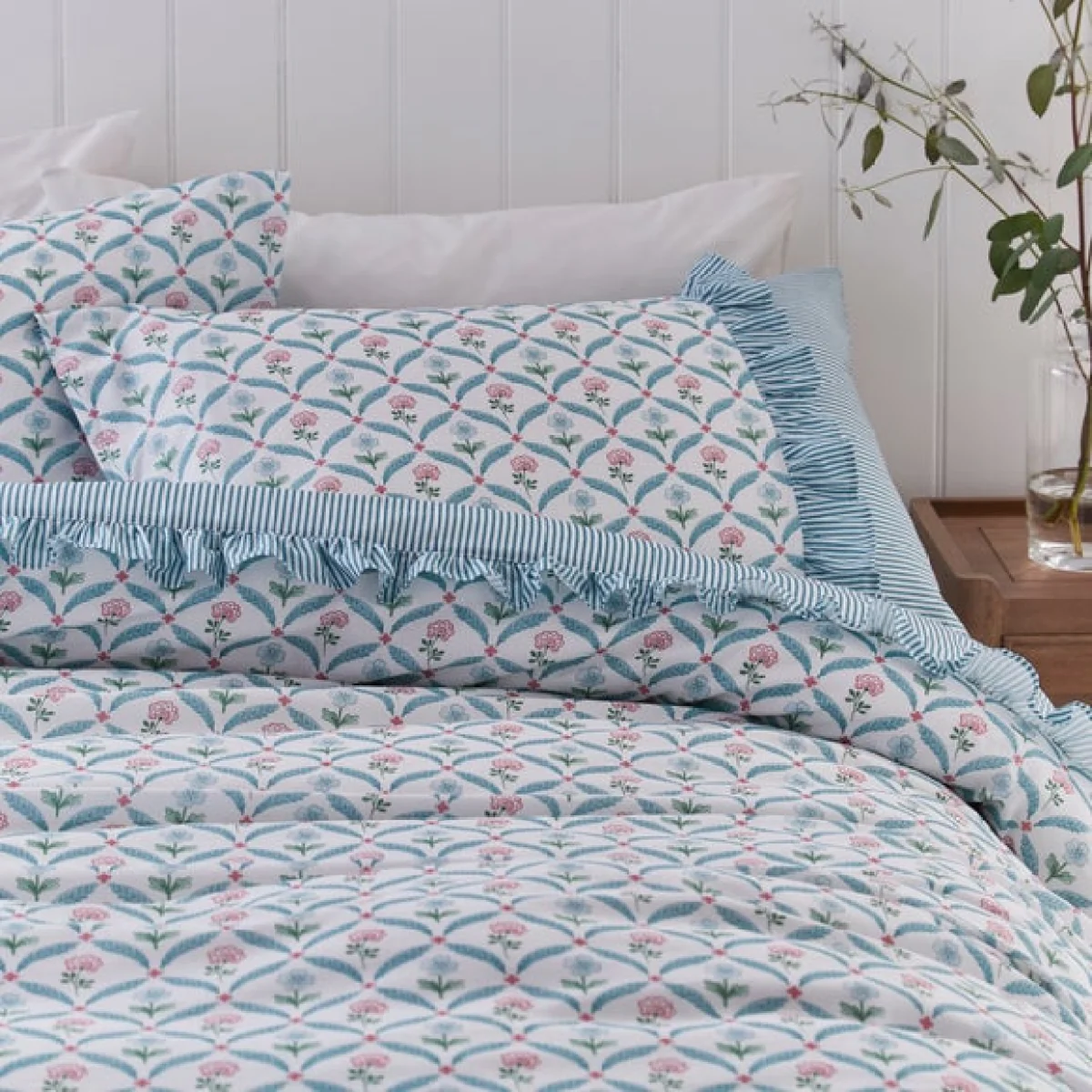 Bronwyn Frill Duvet Cover Set Blue – image 9