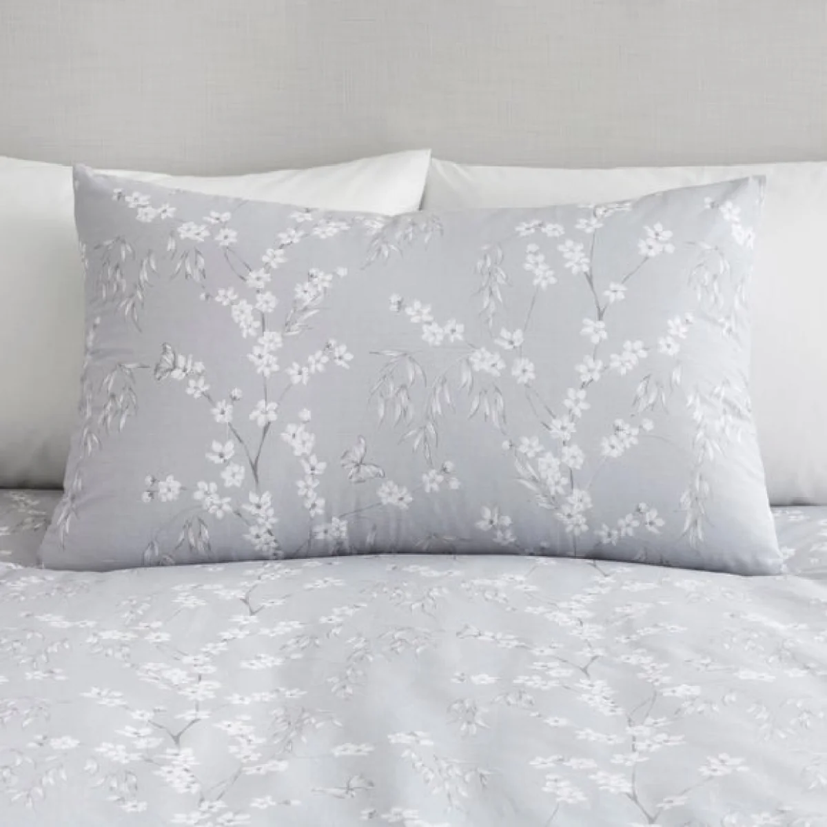 Cassia Grey Duvet Cover & Pillowcase Set Grey – image 2