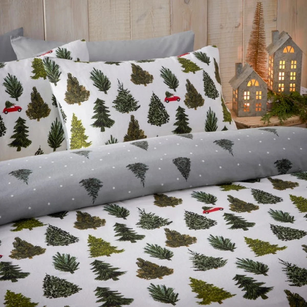 furn. Evergreen Duvet Cover Set Pine Green Green – image 3