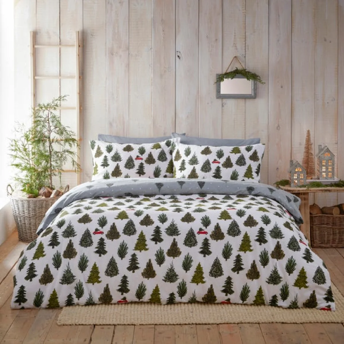 furn. Evergreen Duvet Cover Set Pine Green Green – image 4