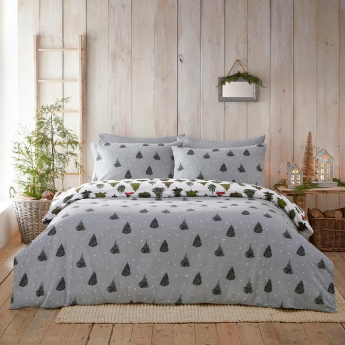 furn. Evergreen Duvet Cover Set Pine Green Green – image 5